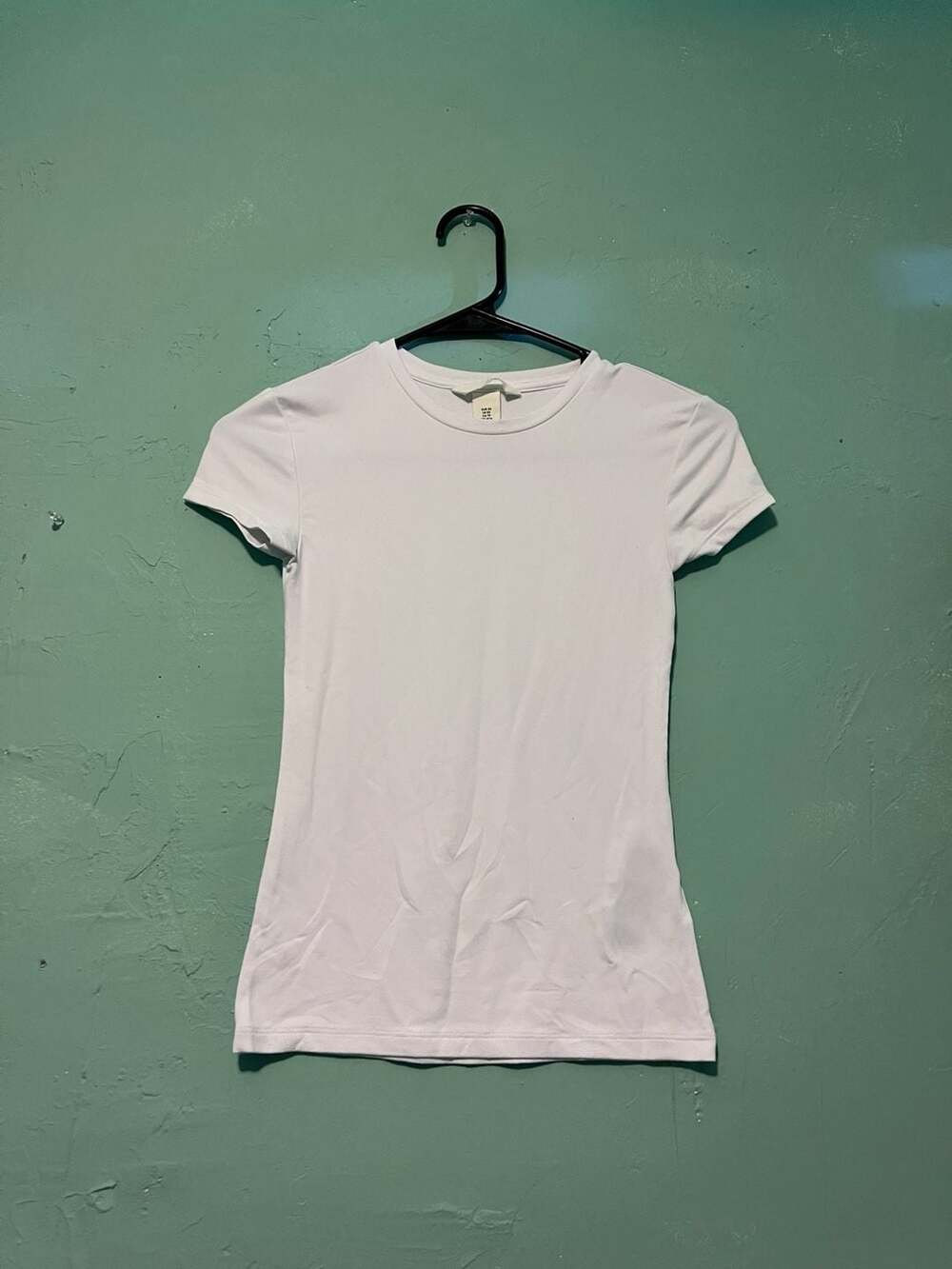 H&M White Short Sleeve Crew Neck Fitted Basic Tee XS